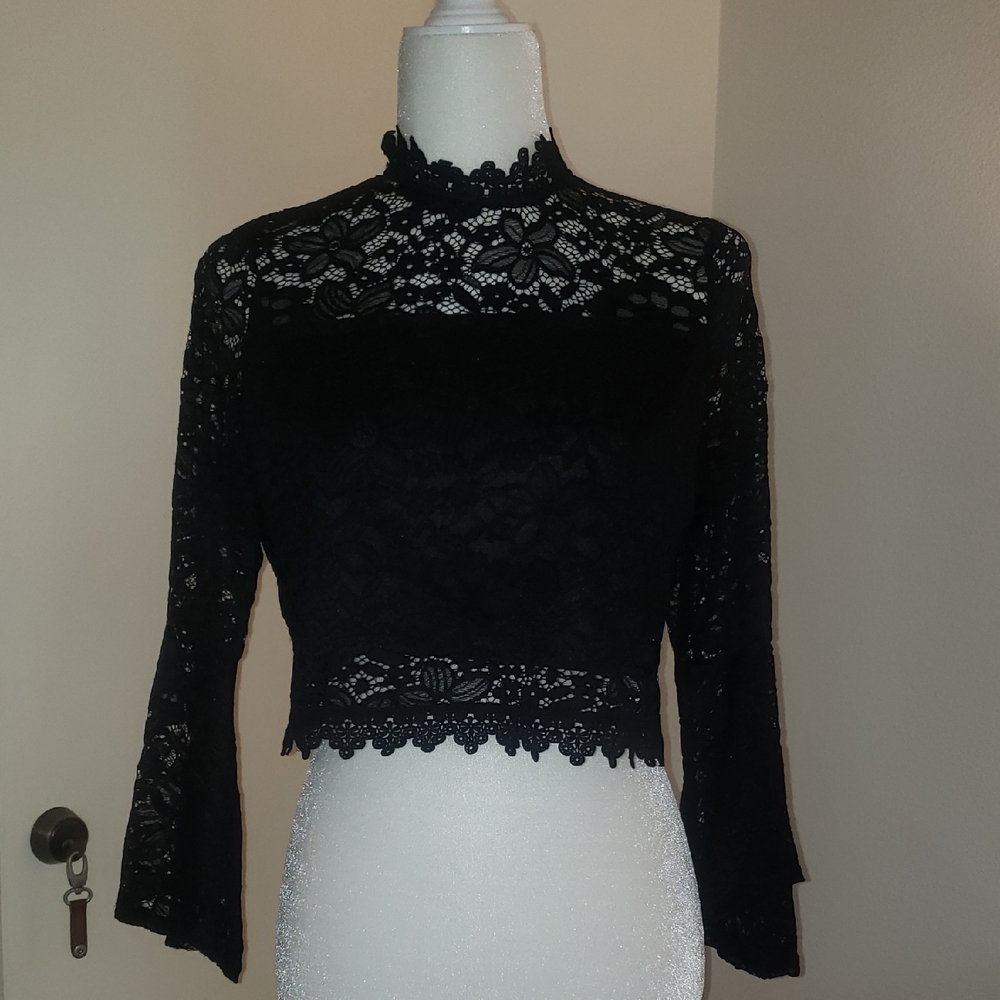 Chocolate Black Lace Women's Blouse